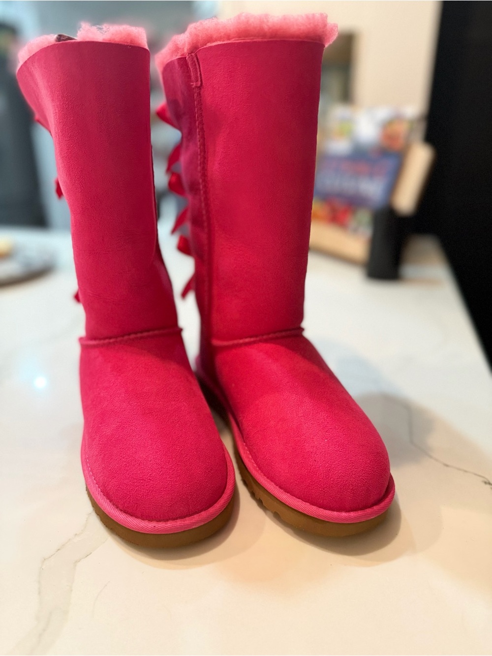 UGG Pink Tall Shearling-Lined Winter Boots
